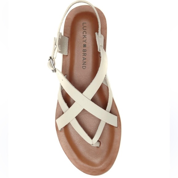 Lucky Brand Ivory Sandals Style Adinis Crisscross Straps 2” Wedge Comfortable